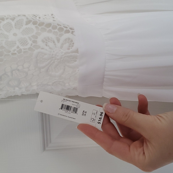 NWT No Boundaries Crochet White Maxi Dress size small - Picture 12 of 13
